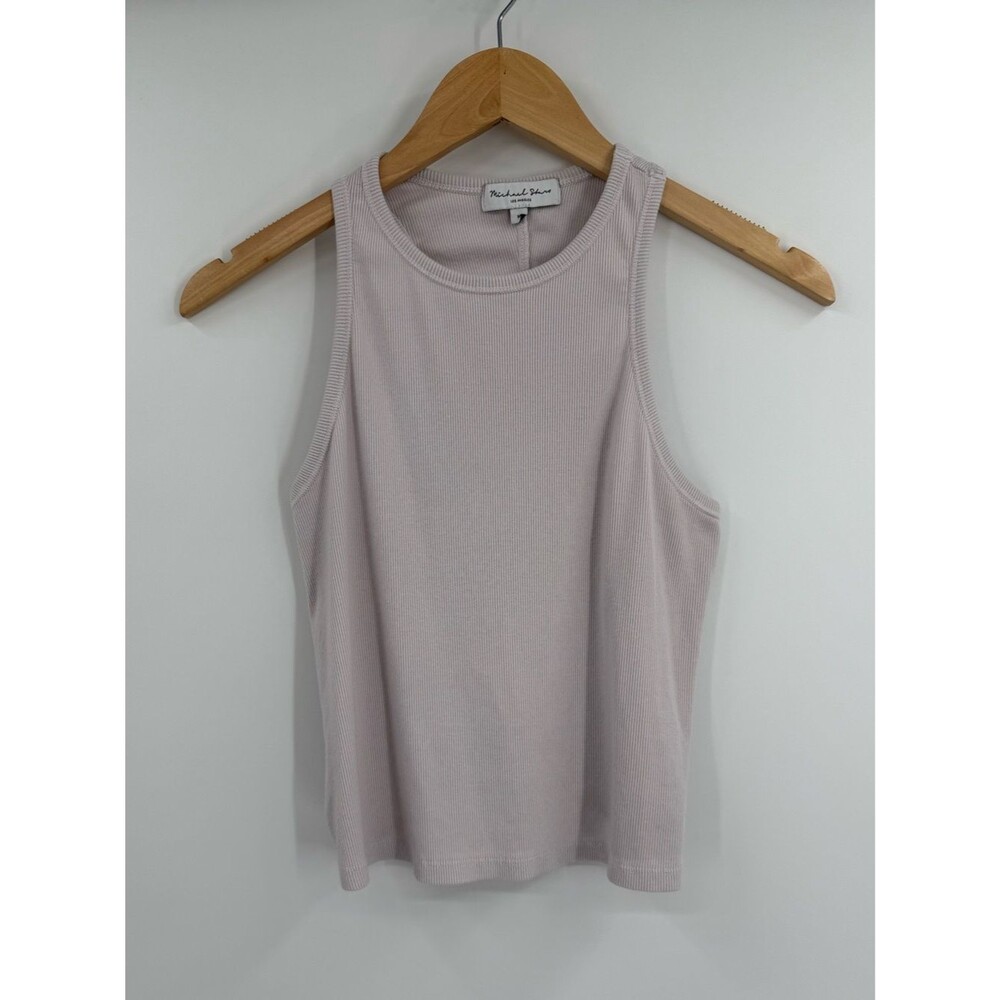 Michael Stars Los Angeles Ribbed Tank Top | Pale Pink | Medium